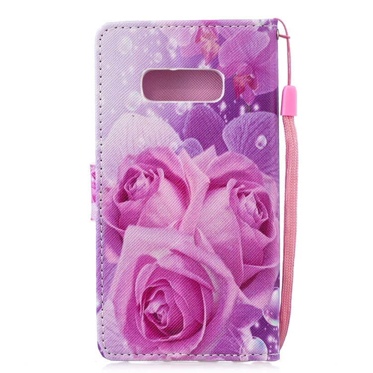 Rose Pattern Horizontal Flip Leather Case for Galaxy S10e, with Holder & Card Slots & Wallet