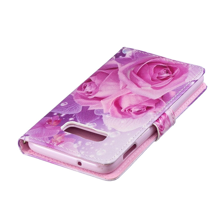 Rose Pattern Horizontal Flip Leather Case for Galaxy S10e, with Holder & Card Slots & Wallet