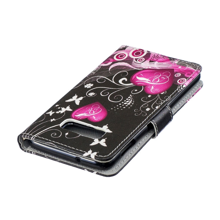 Peach Heart  Pattern Horizontal Flip Leather Case for Galaxy S10e, with Holder & Card Slots & Wallet