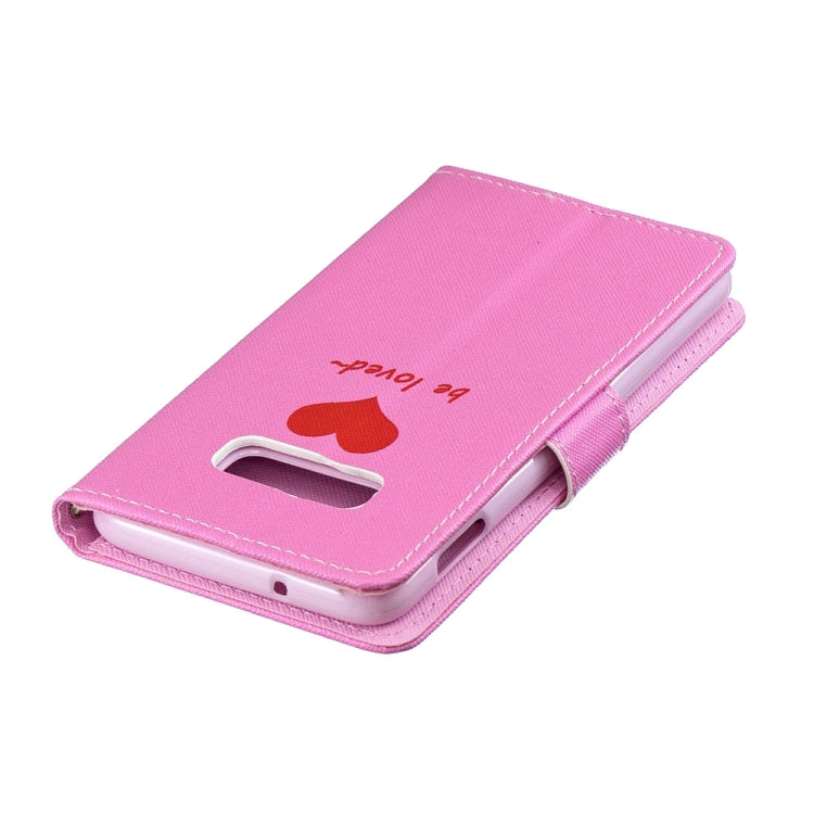 Heart Pattern Horizontal Flip Leather Case for Galaxy S10e, with Holder & Card Slots & Wallet