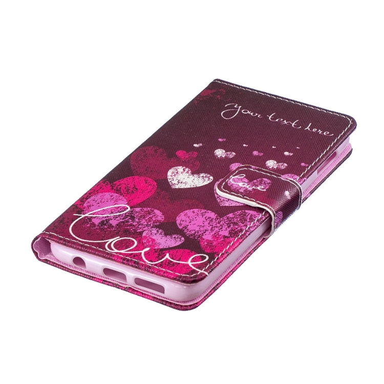 Letter and Heart Pattern Horizontal Flip Leather Case for Galaxy S10e, with Holder & Card Slots & Wallet