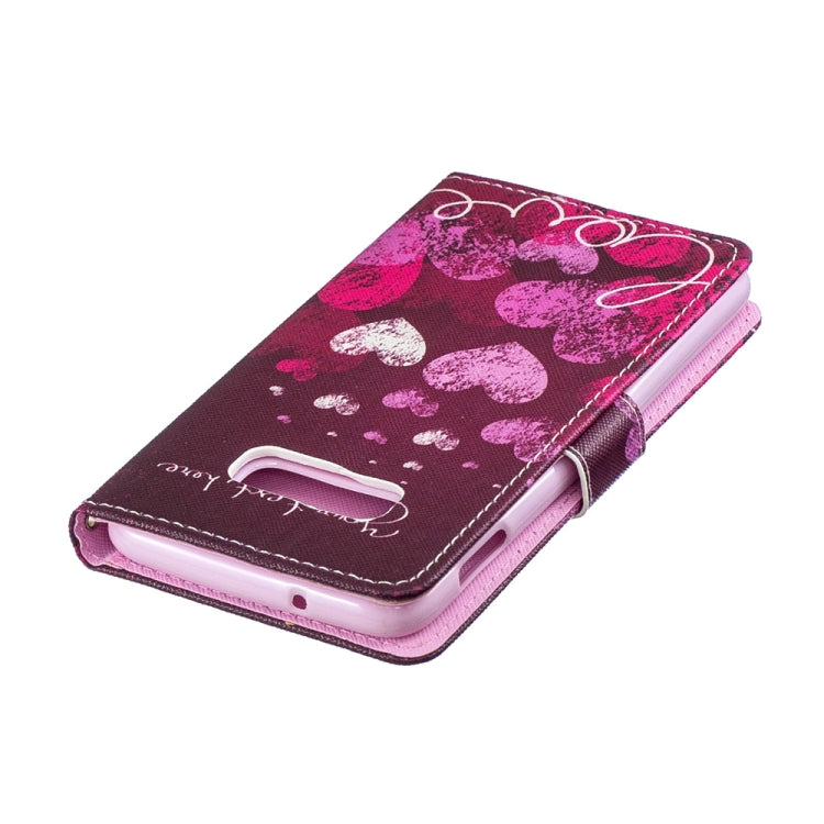 Letter and Heart Pattern Horizontal Flip Leather Case for Galaxy S10e, with Holder & Card Slots & Wallet