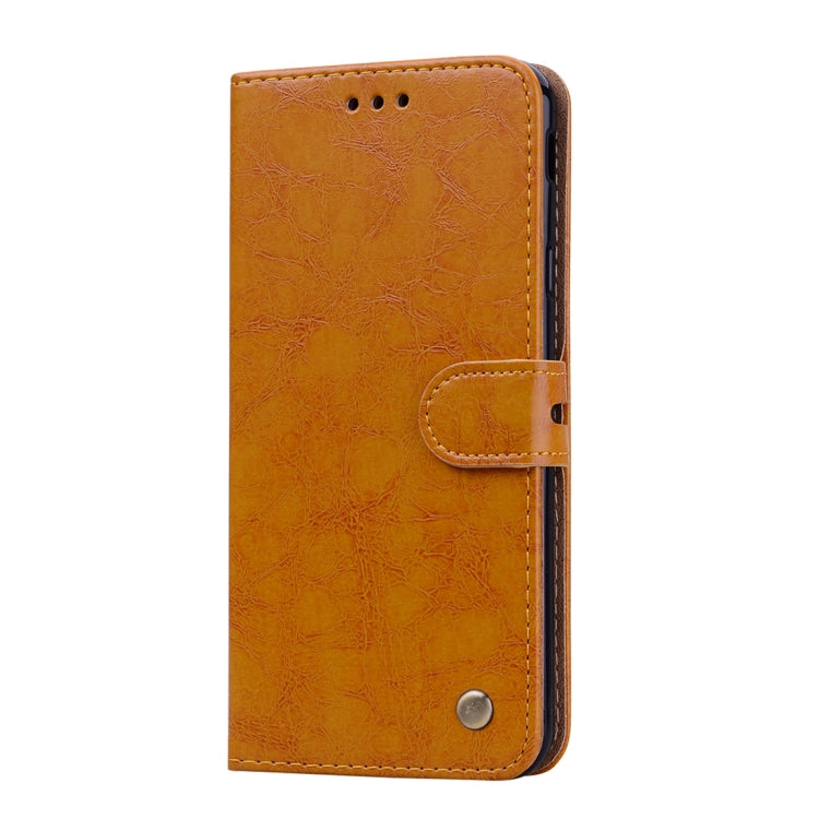 Business Style Oil Wax Texture Horizontal Flip Leather Case for Galaxy J4+, with Holder & Card Slots & Wallet