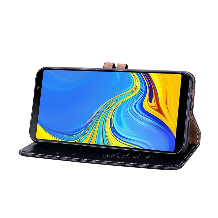 Business Style Oil Wax Texture Horizontal Flip Leather Case for Galaxy J6+, with Holder & Card Slots & Wallet