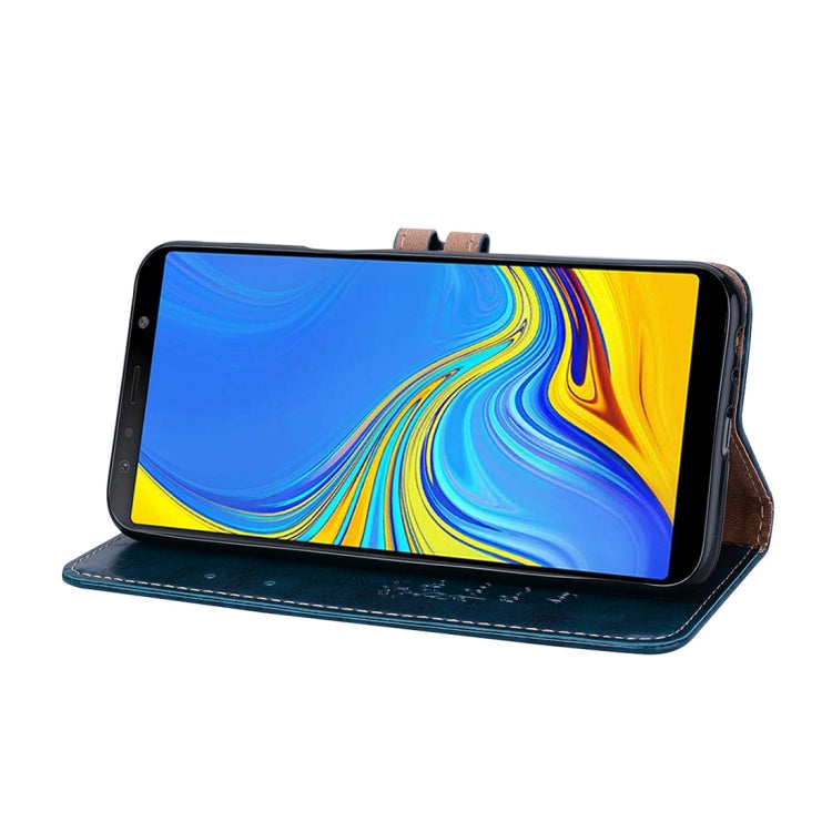 Business Style Oil Wax Texture Horizontal Flip Leather Case for Galaxy J6+, with Holder & Card Slots & Wallet