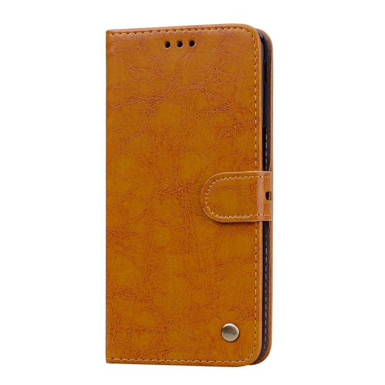 Business Style Oil Wax Texture Horizontal Flip Leather Case for Galaxy J6+, with Holder & Card Slots & Wallet
