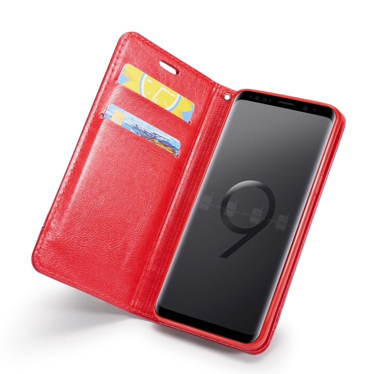 Double-sided Absorption Splicing Horizontal Flip Leather Case for Galaxy S9,