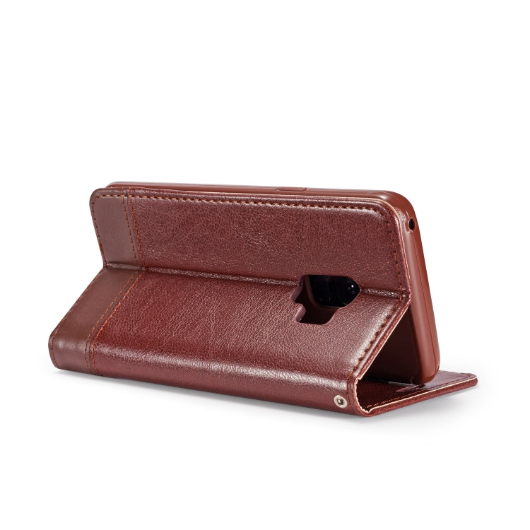 Double-sided Absorption Splicing Horizontal Flip Leather Case for Galaxy S9,