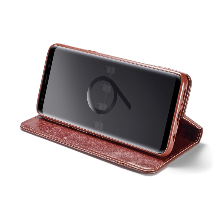 Double-sided Absorption Splicing Horizontal Flip Leather Case for Galaxy S9,