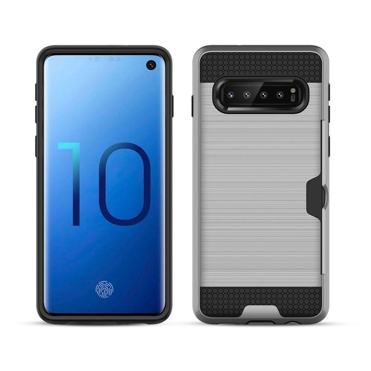 Brushed Texture PC + TPU Protective Case for Galaxy S10+, with Card Slot