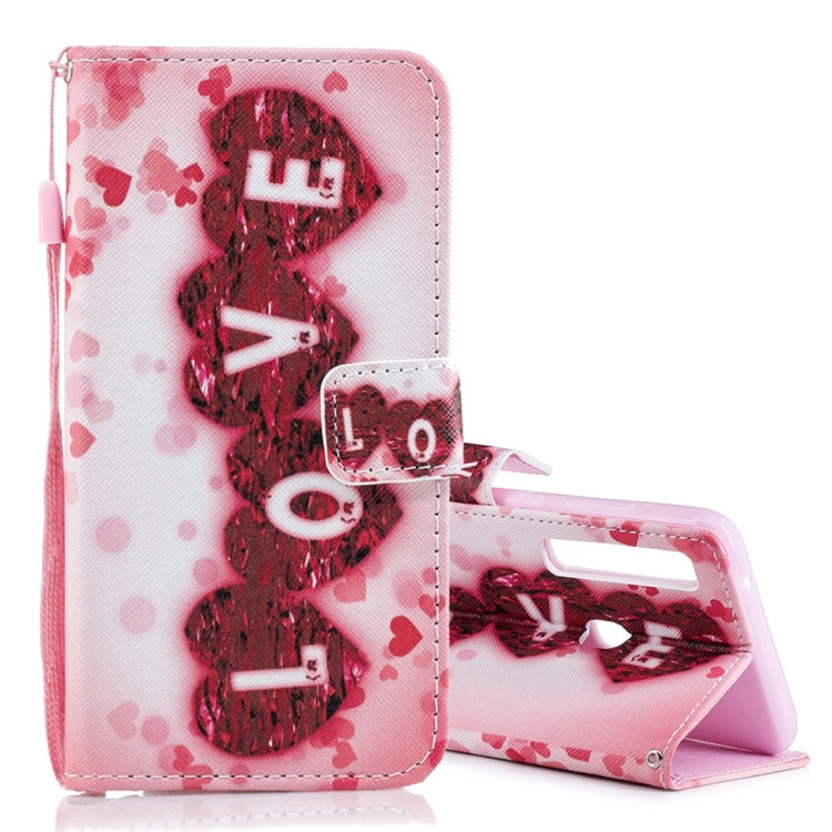 Love Pattern Horizontal Flip Leather Case for Galaxy A9 (2018) / A9s, with Holder & Card Slots & Wallet