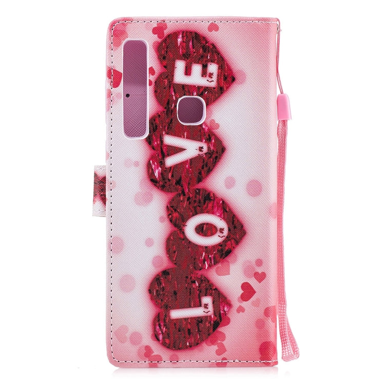 Love Pattern Horizontal Flip Leather Case for Galaxy A9 (2018) / A9s, with Holder & Card Slots & Wallet