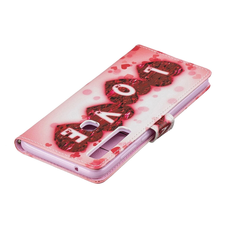 Love Pattern Horizontal Flip Leather Case for Galaxy A9 (2018) / A9s, with Holder & Card Slots & Wallet