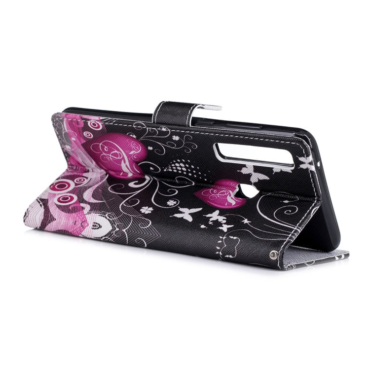 Peach Heart Pattern Horizontal Flip Leather Case for Galaxy A9 (2018) / A9s, with Holder & Card Slots & Wallet
