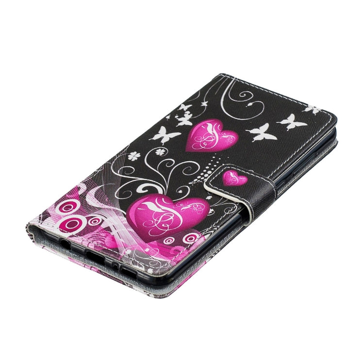 Peach Heart Pattern Horizontal Flip Leather Case for Galaxy A9 (2018) / A9s, with Holder & Card Slots & Wallet