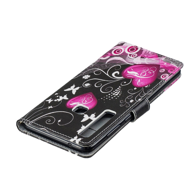 Peach Heart Pattern Horizontal Flip Leather Case for Galaxy A9 (2018) / A9s, with Holder & Card Slots & Wallet