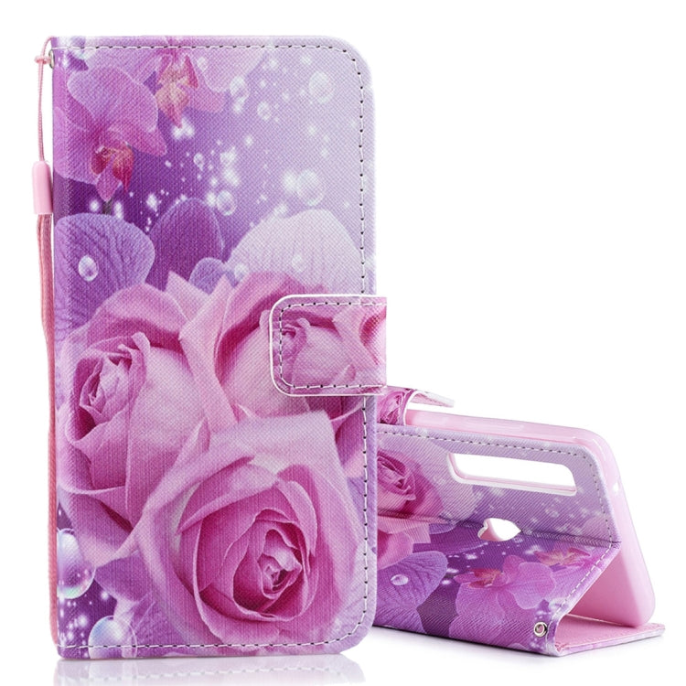 Rose Pattern Horizontal Flip Leather Case for Galaxy A9 (2018) / A9s, with Holder & Card Slots & Wallet