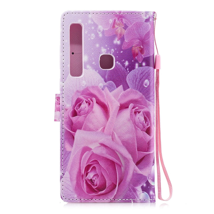 Rose Pattern Horizontal Flip Leather Case for Galaxy A9 (2018) / A9s, with Holder & Card Slots & Wallet