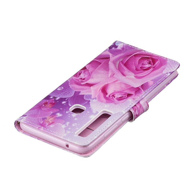 Rose Pattern Horizontal Flip Leather Case for Galaxy A9 (2018) / A9s, with Holder & Card Slots & Wallet