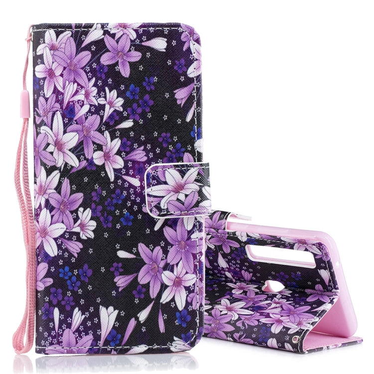 Lily Pattern Horizontal Flip Leather Case for Galaxy A9 (2018) / A9s, with Holder & Card Slots & Wallet