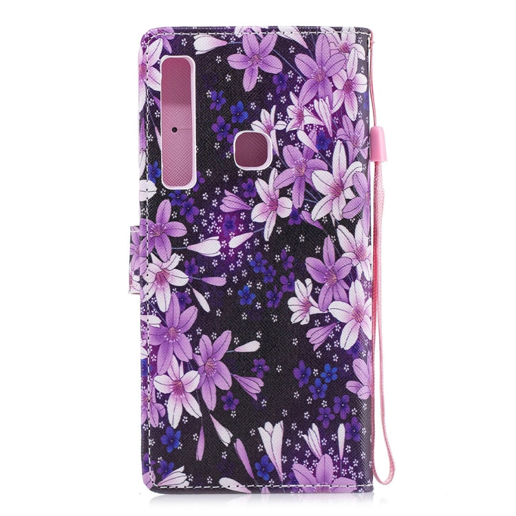 Lily Pattern Horizontal Flip Leather Case for Galaxy A9 (2018) / A9s, with Holder & Card Slots & Wallet