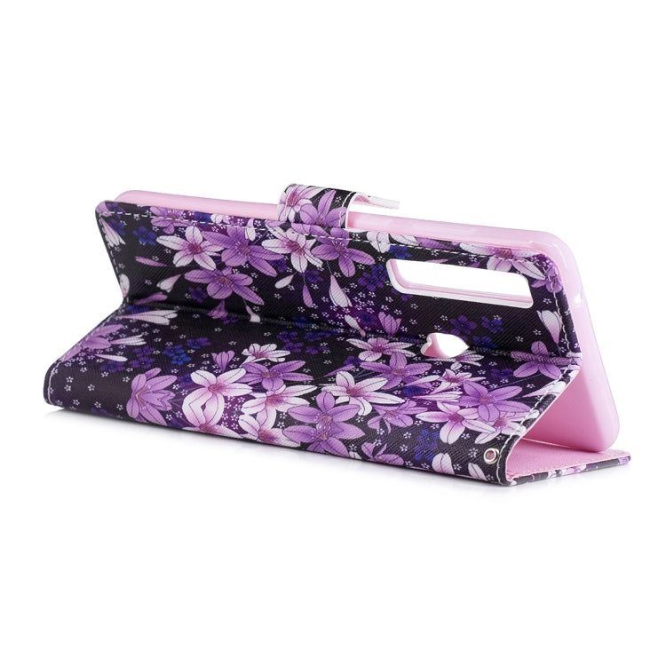 Lily Pattern Horizontal Flip Leather Case for Galaxy A9 (2018) / A9s, with Holder & Card Slots & Wallet