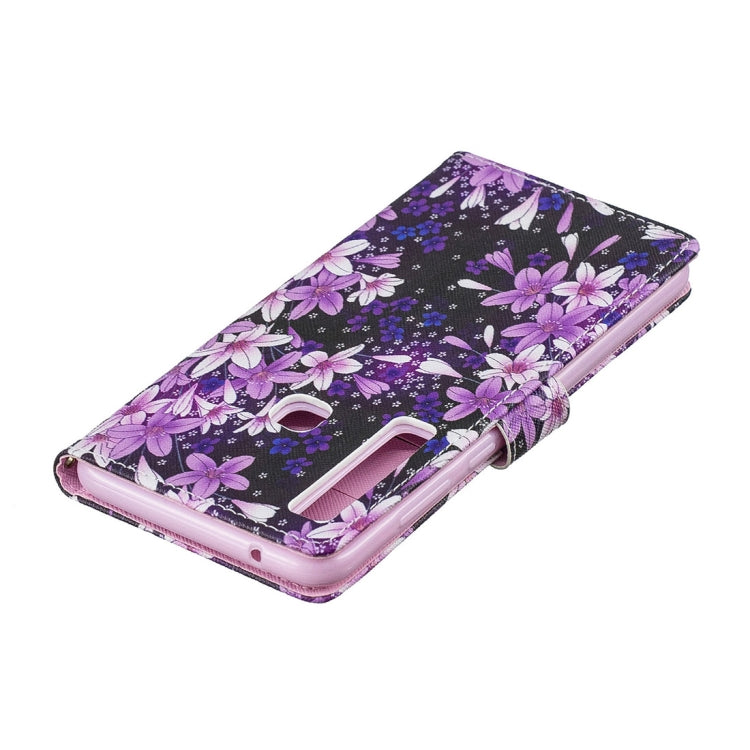 Lily Pattern Horizontal Flip Leather Case for Galaxy A9 (2018) / A9s, with Holder & Card Slots & Wallet