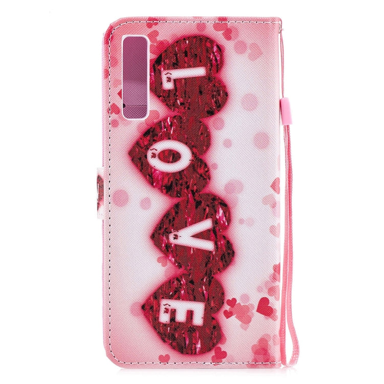 Love Pattern Horizontal Flip Leather Case for Galaxy A7 (2018), with Holder & Card Slots & Wallet
