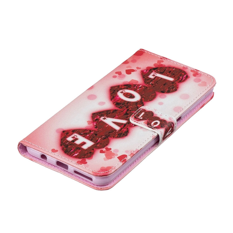 Love Pattern Horizontal Flip Leather Case for Galaxy A7 (2018), with Holder & Card Slots & Wallet