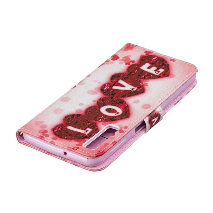 Love Pattern Horizontal Flip Leather Case for Galaxy A7 (2018), with Holder & Card Slots & Wallet