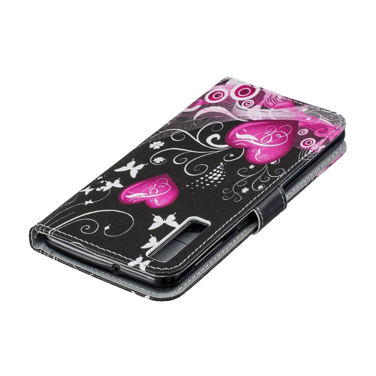 Peach Heart Pattern Horizontal Flip Leather Case for Galaxy A7 (2018), with Holder & Card Slots & Wallet