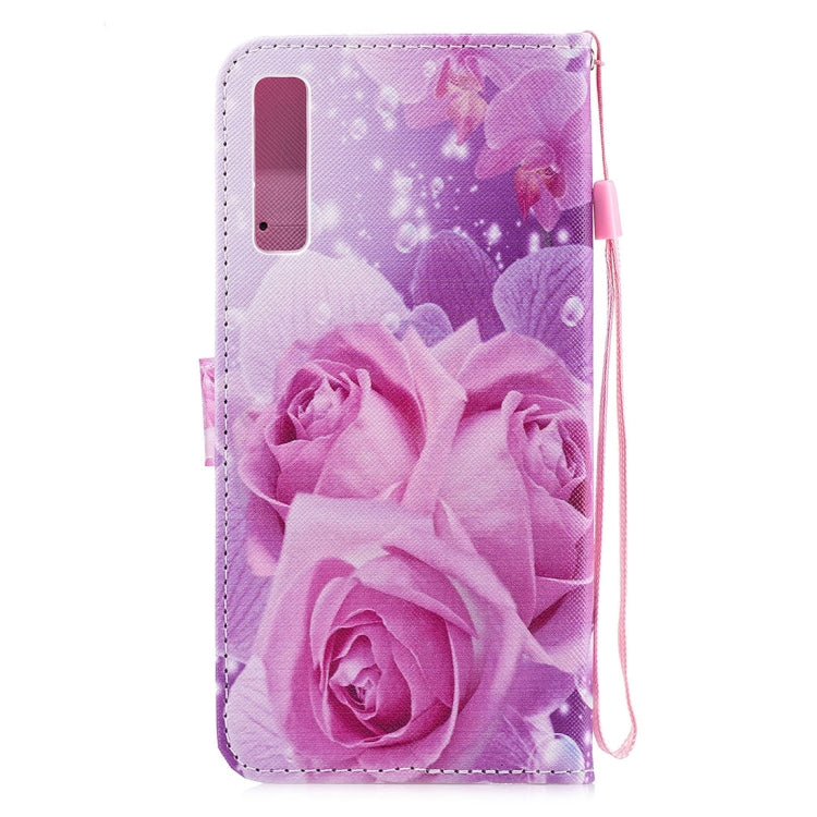 Rose Pattern Horizontal Flip Leather Case for Galaxy A7 (2018), with Holder & Card Slots & Wallet