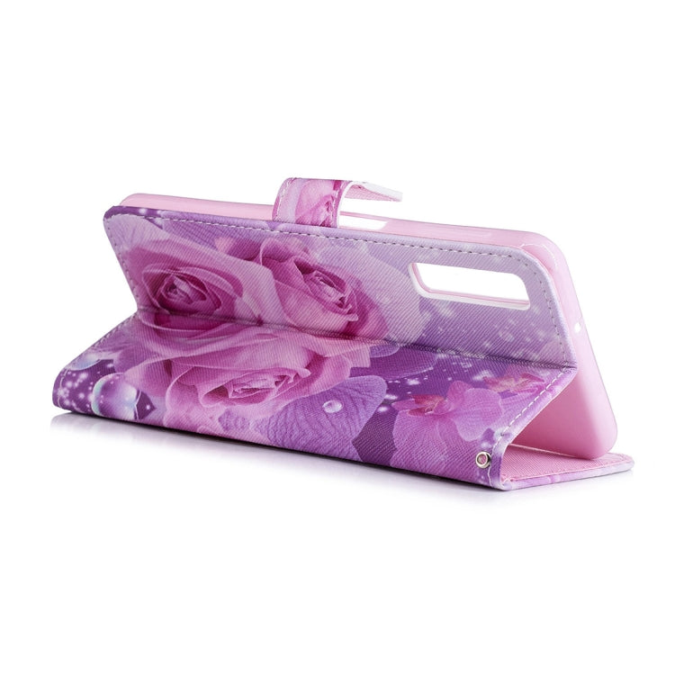 Rose Pattern Horizontal Flip Leather Case for Galaxy A7 (2018), with Holder & Card Slots & Wallet