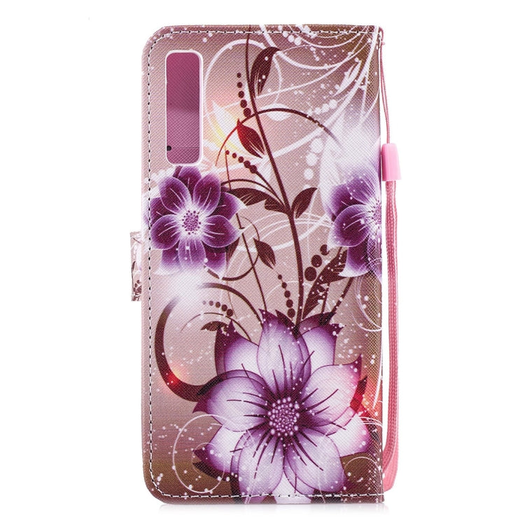 Lotus Pattern Horizontal Flip Leather Case for Galaxy A7 (2018), with Holder & Card Slots & Wallet