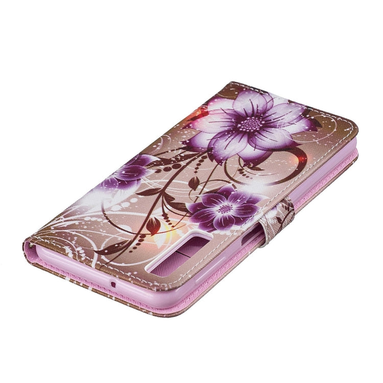 Lotus Pattern Horizontal Flip Leather Case for Galaxy A7 (2018), with Holder & Card Slots & Wallet