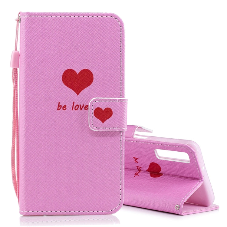 Heart Pattern Horizontal Flip Leather Case for Galaxy A7 (2018), with Holder & Card Slots & Wallet