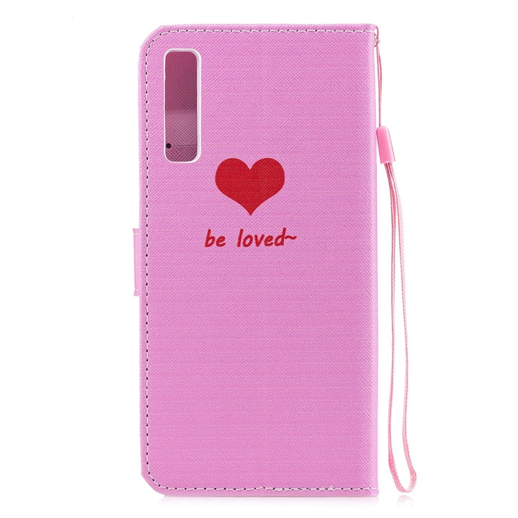 Heart Pattern Horizontal Flip Leather Case for Galaxy A7 (2018), with Holder & Card Slots & Wallet