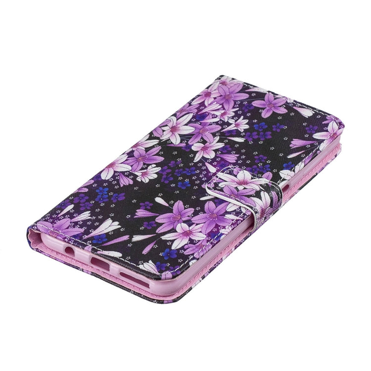 Lily Pattern Horizontal Flip Leather Case for Galaxy A7 (2018), with Holder & Card Slots & Wallet