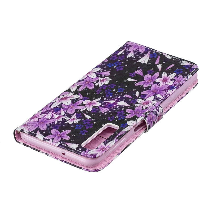 Lily Pattern Horizontal Flip Leather Case for Galaxy A7 (2018), with Holder & Card Slots & Wallet