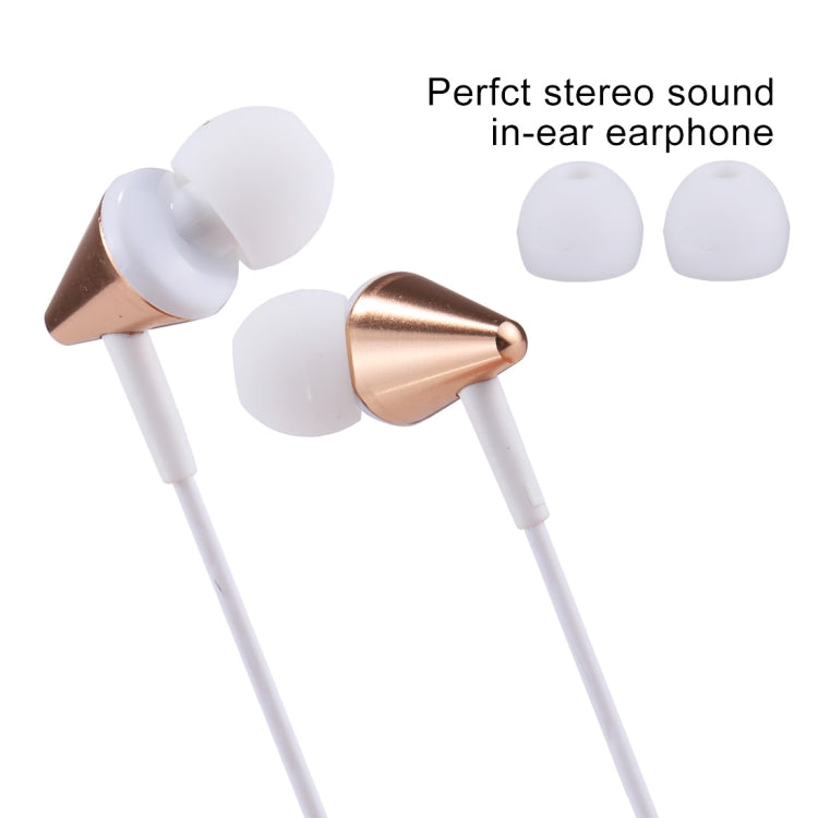U-23 1.2m Bass Stereo Sound In-ear Wire Control Earphone with Mic, For iPhone, iPad, Galaxy, Huawei, Xiaomi, LG, HTC and Other Smartphones(Gold)