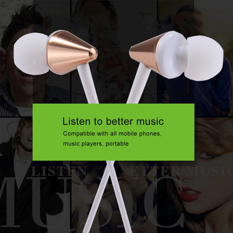 U-23 1.2m Bass Stereo Sound In-ear Wire Control Earphone with Mic, For iPhone, iPad, Galaxy, Huawei, Xiaomi, LG, HTC and Other Smartphones(Gold)