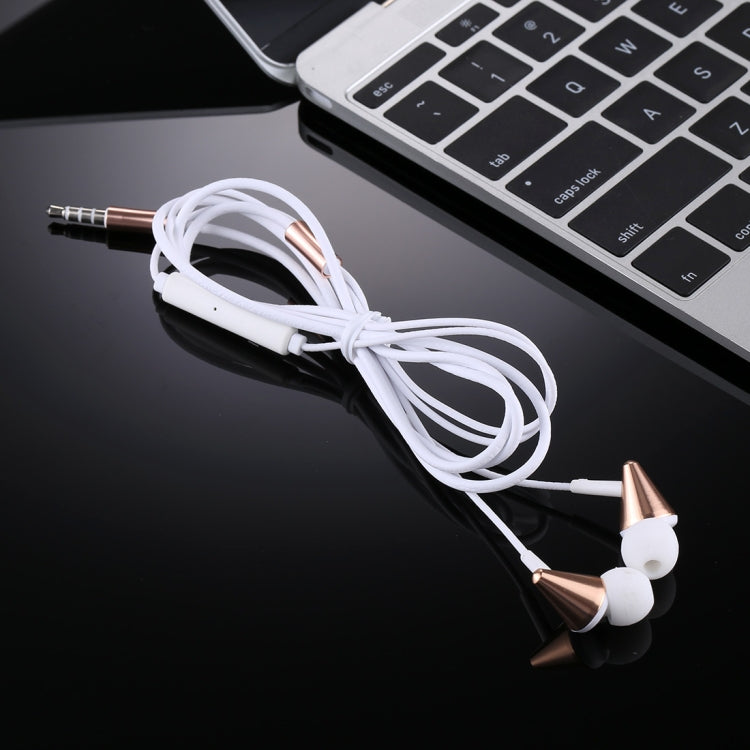 U-23 1.2m Bass Stereo Sound In-ear Wire Control Earphone with Mic, For iPhone, iPad, Galaxy, Huawei, Xiaomi, LG, HTC and Other Smartphones(Gold)