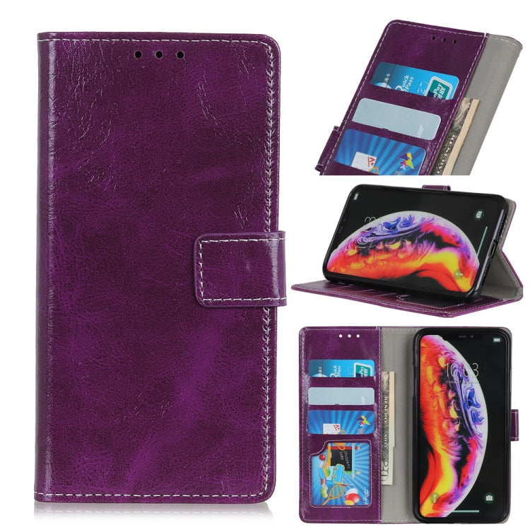 Retro Crazy Horse Texture Horizontal Flip Leather Case for Galaxy M20, with Holder & Card Slots & Photo Frame & Wallet
