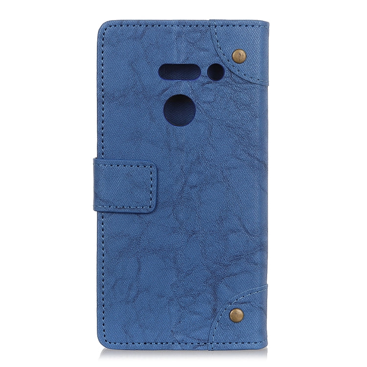 Copper Buckle Side-corner Fixed Retro Texture Horizontal Flip Leather Case For LG G8 ThinQ , With Holder & Three Cards