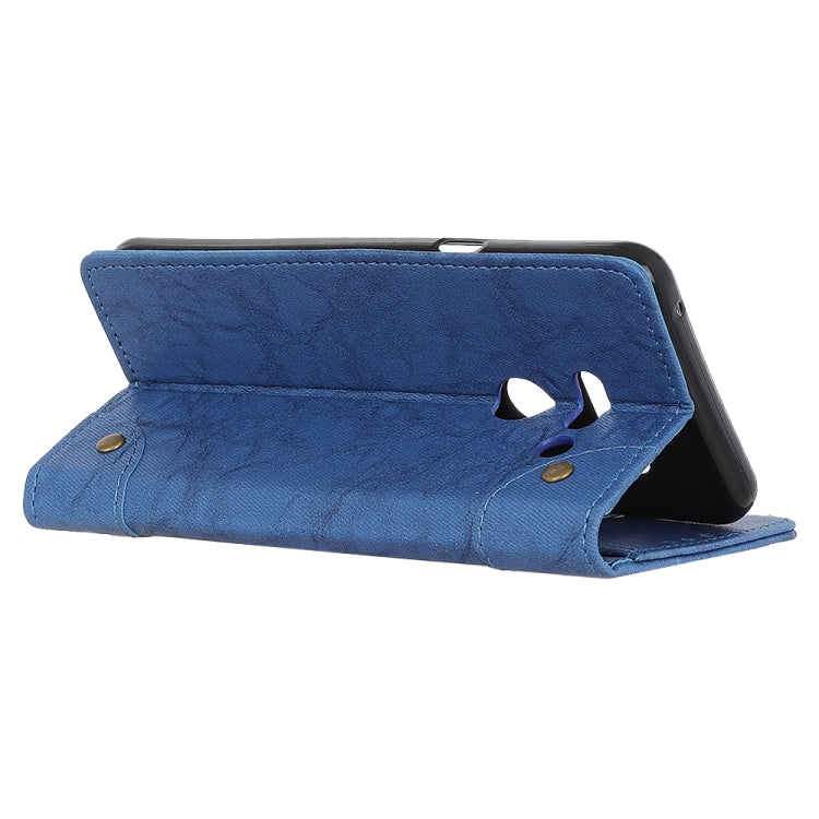 Copper Buckle Side-corner Fixed Retro Texture Horizontal Flip Leather Case For LG G8 ThinQ , With Holder & Three Cards