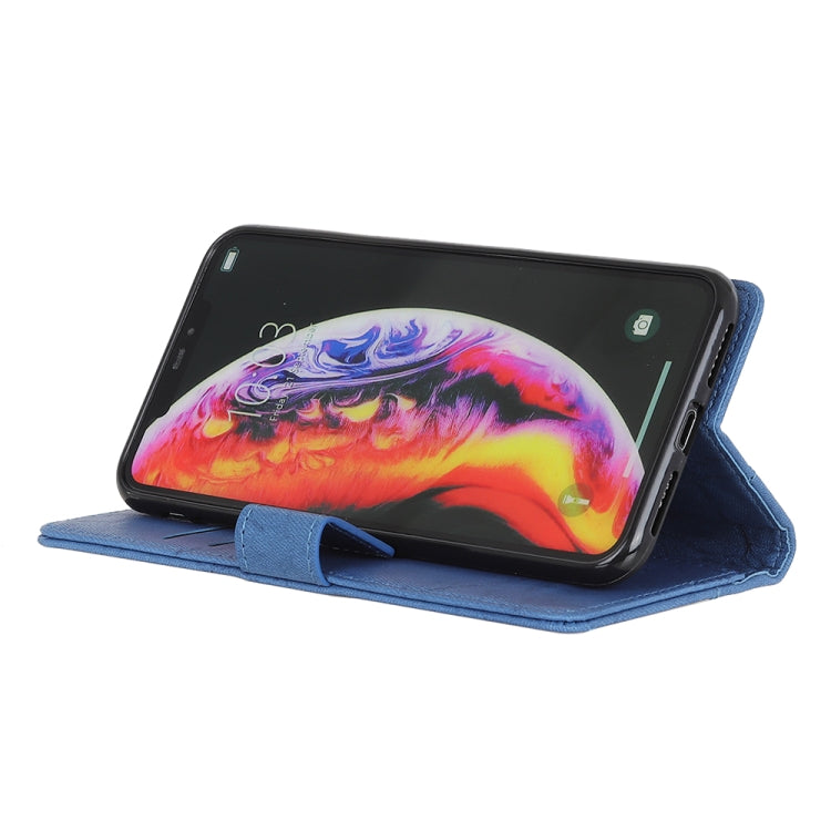 Copper Buckle Side-corner Fixed Retro Texture Horizontal Flip Leather Case For LG G8 ThinQ , With Holder & Three Cards