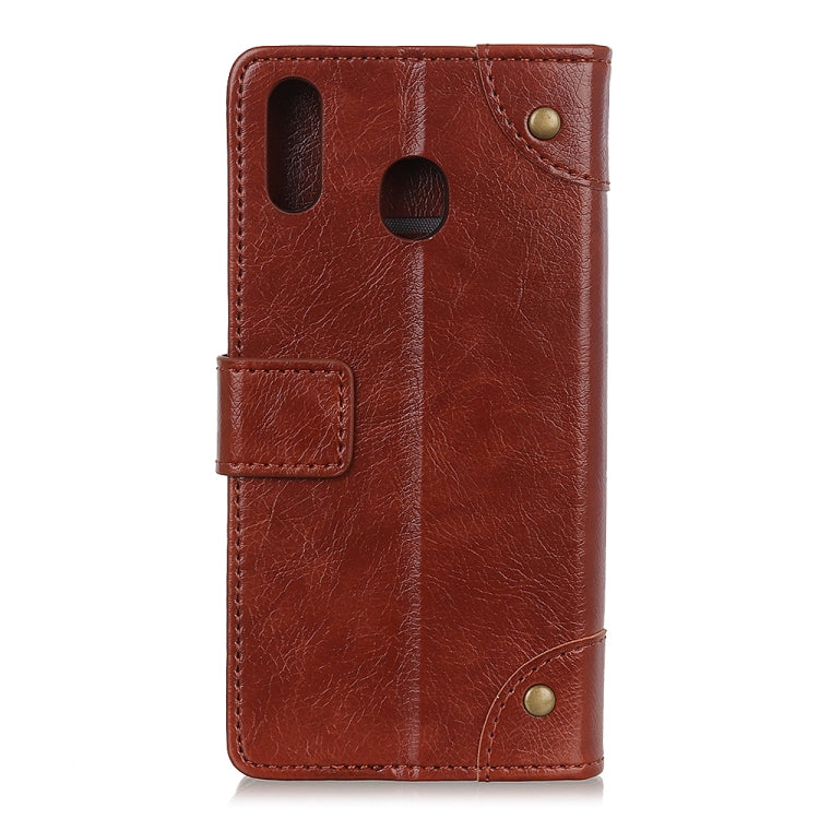 Copper Buckle Nappa Texture Horizontal Flip Leather Case for Galaxy M20, with Holder & Card Slots & Wallet