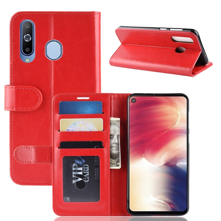 R64 Texture Single Fold Horizontal Flip Leather Case for Galaxy A8S, with Holder & Wallet & Card Slots & Photo Frame