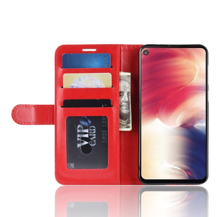 R64 Texture Single Fold Horizontal Flip Leather Case for Galaxy A8S, with Holder & Wallet & Card Slots & Photo Frame