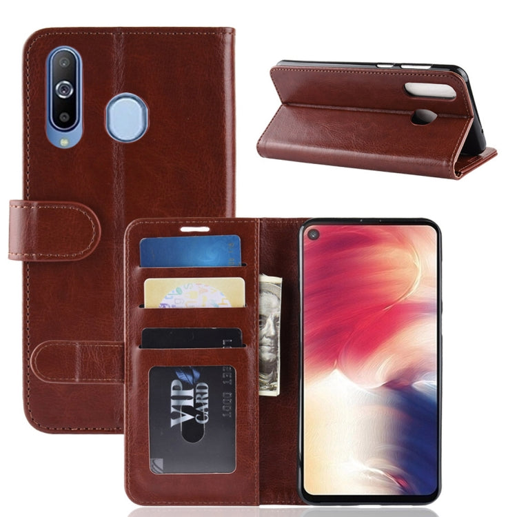 R64 Texture Single Fold Horizontal Flip Leather Case for Galaxy A8S, with Holder & Wallet & Card Slots & Photo Frame